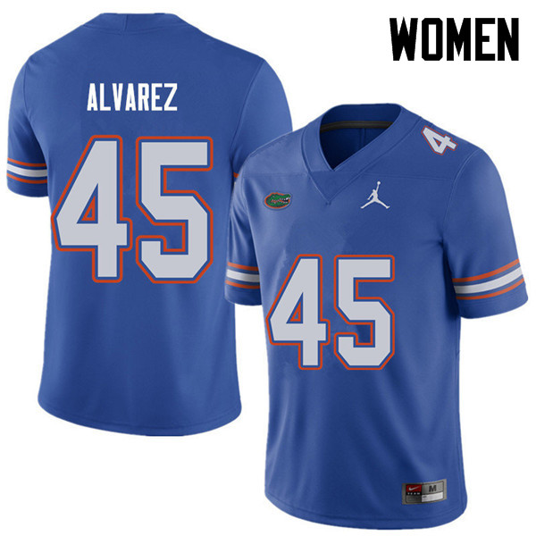 Jordan Brand Women #45 Carlos Alvarez Florida Gators College Football Jerseys Sale-Royal - Click Image to Close